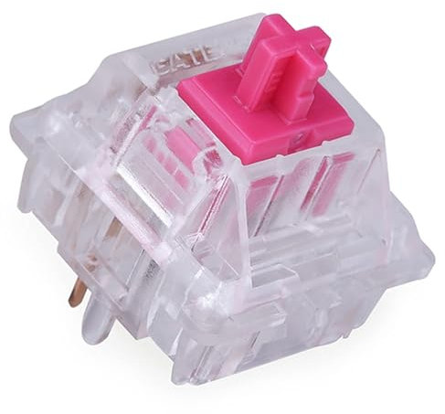 GUYEKS Gateron Aliaz Silent Pink Tactile Keyboard Switches, 5 Pin 60gf Black-Plated Spring Key Switches for MX Mechanical Keyboard(108 Stück)