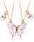 SCJJZ Colliers pour femme,Collier papillon dessin animé collier bon ami enfant BFF (2 pièces rose)