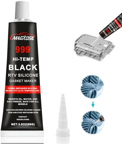 Sigillante Motore Alte Temperature,Pasta Nera Guarnizioni Motore,Sigillante per Motori,Siliconico Sigillante Motore Nero,Anti-vibrazione,Resistente All'olio e Facile da Rimuovere-85g