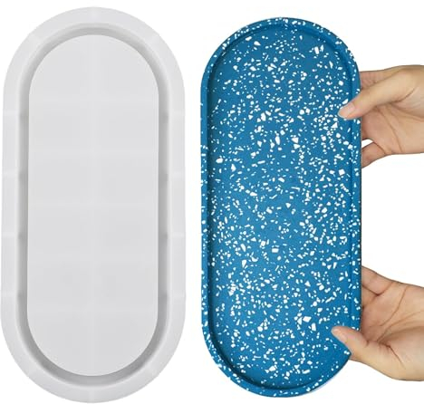 CZAYEFNH Gießformen Silikon,Gießform Untersetzer oval, zum Ausgießen mit Kreativ Beton, Art Resin Gießharz, Raysin-Gießpulver