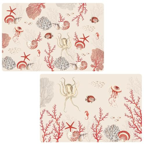 Easy Life Platzset, Tischset Reef Korallen rechteckig 45x30cm beidseitig