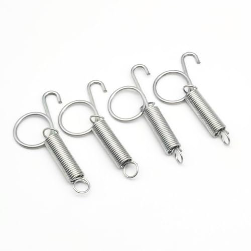 4 Pack Cage Door Spring Latch Hook Metal Finger Spring Latch Hooks Large Cages Lock for Fixing Rabbit Dog Cat Birds Guinea Pig Pet Small Animal Cage Door (Large)