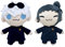 KUKUShining Gojo Und Geto Plüschtier, 20cm Süßer Anime Plüsch Schlüsselanhänger Cartoon Gojo Satoru Geto Suguru Spielzeugpuppe for Fans Geschenke(2pcs)