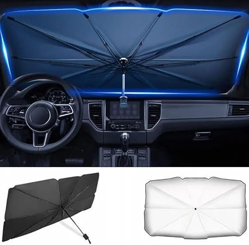 ULMANI Pare Soleil Fenêtre Avant de Voiture,pour Porsche Cayenne III 958 2010-2014 Portable Pliable Isolation Thermique Les Rayons UV Couverture Accessoires,B 140 * 79cm