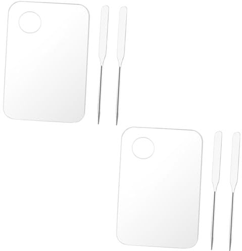 Healeved 2sets Paint Tray Makeup Palette Mixing Plate Painting Pallet Makeup Foundation Mixing Tool