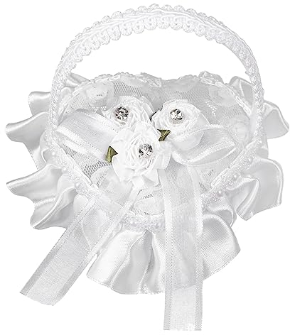 WHAMVOX Elegante Spitzenkissenhalterbox Für Hochzeitsdekoration Und Kissenpräsentation
