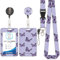 Porte-cartes lanyard rose léopard, badge d'identification, porte-cartes lanyard, cordon détachable avec pince rétractable pour porte-clés, carte de visite, carte de porte, carte d'identité.
