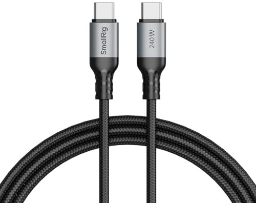 SMALLRIG 240W USB C to USB C Cable (3.28ft), PD 3.1 240W Fast Charging Cable Cord for SmallRig GaN Charger 4747/4751, V Mount Battery, for iPhone 16, for Samsung S23, for MacBook Pro - 4908
