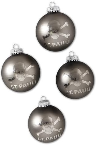 FC St. Pauli Totenkopf Christbaumkugeln Weihnachtskugeln 4er Set