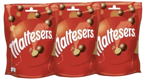 MALTESERS 3x 102g Schokokugeln Malzfüllung mit Milchschokoladenüberzug Schokolade