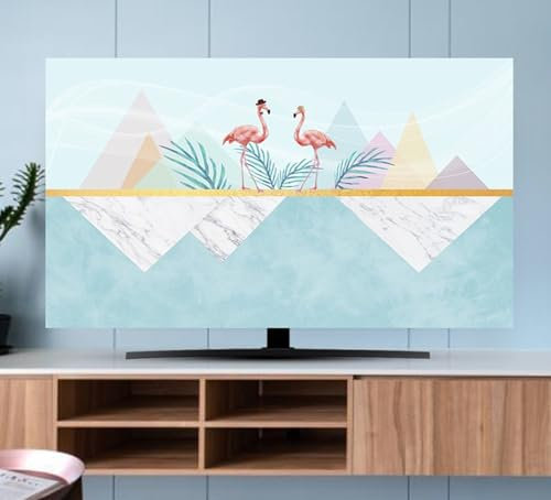 Decoración Vegetal Cubierta Antipolvo para TV 32 A 80 Pulgadas,Universal Fundas para Televisor Cubierta De Televisión,Protector Pantalla De Fundas para LCD LED con Forma Curva C,37-39in