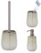 Schöner Wohnen Kollektion Bad-Accessoire Set Mod. Marano 3-teilig aus Keramik mit WC-Garnitur Seifenspender Zahnputzbecher in Beige Kupfer Maße 40 x 13 x 10 cm