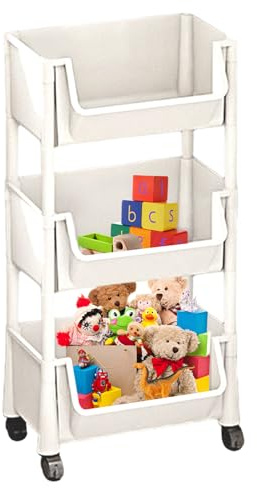 Küchenrollwagen – Rollwagen mit Rollen, mobiles Organizer-Buch mit mehreren Ebenen, Organizer für Spielzeug für kleine Räume