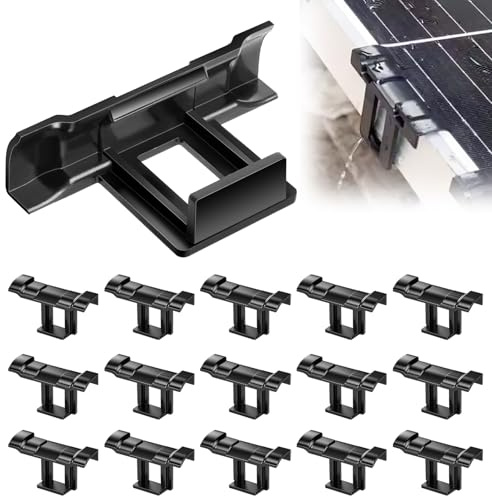 VEPEPE 44 Stück 30mm Solarpanel Wasserablauf Clips, Pv Module Reinigung Clips, Dauerhaftes ABS-Material, Hitze- und Kältesicher für Solarpanel-Wasserablauf, zur Ableitung Von Regenwasser Schlamm