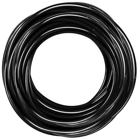 VerRich Tuyau pneumatique en PU, tuyau en air PU, noir 10 mm de diamètre extérieur x 6,5 mm de diamètre intérieur 10 mètres - Tuyau d'air en PU pour compresseur d'air et transfert