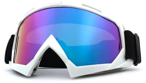 JTKSSCS Skibrille Skiing Goggles Windproof Cycling Motorcycle Winter Anti-Fog Snowboard Ski Glasses Mask(White-Colorful)