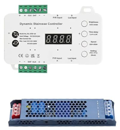 Treppenlicht mit Bewegungssensorschalter DC 12V 24V LED-Licht mit Hausstufentreppenbeleuchtung(STEP-05 3000K Kit 16)