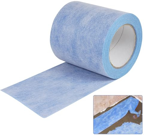 Waterproof Membrane Sealing Tape for Shower Tile Underlayment, 12.7cmx50m Tanking Band Waterproofing Sheet Roll, 0.65mm PE Waterproof Joint Tape for Bathroom Wet Room Tile Wall and Floor Sealing Strip