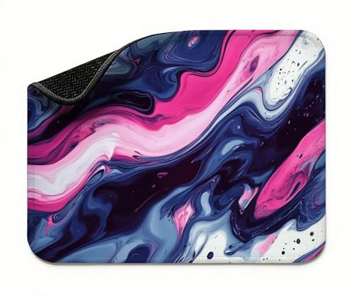 Tapis de Souris Rose Noir Tapis de Souris Gamer, Mouse Pad Petit 300 x 250 x 3 mm, sous-Main Bureau avec Bords Cousus, Surface Spéciale Texturée Résistant Usure, Base Caoutchouc Antidérapante t0s-611