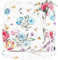 Belli italienische Ledertasche Damen Umhängetasche klein Handtasche Schultertasche Abendtasche in weiß blume - 17x16,5x8,5 cm (B x H x T)