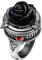 Giftring Pillenring Gothic Ring Neo Viktorianisch schwarze Rose ALCHEMY (52 (16.6))