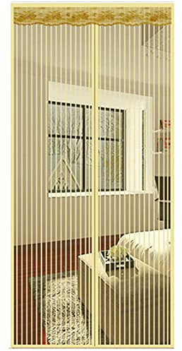 Cortina Mosquitera Magnética para Puertas, 90 x 210cm, Anti Insectos Moscas y Mosquitos, con Imanes Cierre Automático y Velcro Adhesiva, para Puertas Correderas/Balcones/Terraza（marrón ）