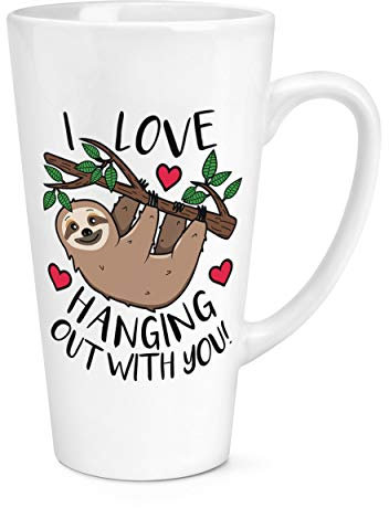 Sloth I Love Hanging Out with You 17oz Large Latte Mug Cup