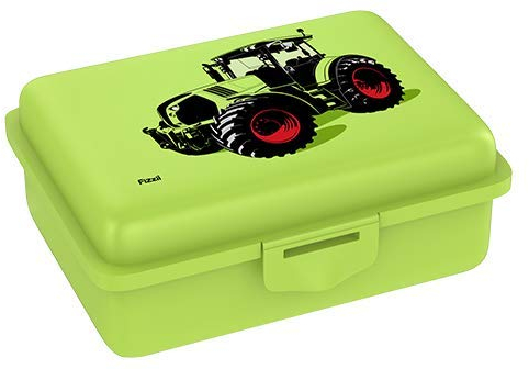 Fizzii Lunchbox (Inkl. Obst-/ Gemüsefach, schadstofffrei, spülmaschinenfest, Motiv: Trecker)