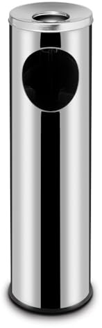 HENDI Mülleimer Standmodell mit Aschenbecher, Abfalleimer, Abfallbehälter, ⌀200x(H)700mm, 15L