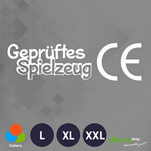 Decus Shop GEPRüFTES Spielzeug CE Zeichen XL 1883 (weiß) // Sticker OEM JDM Style Aufkleber