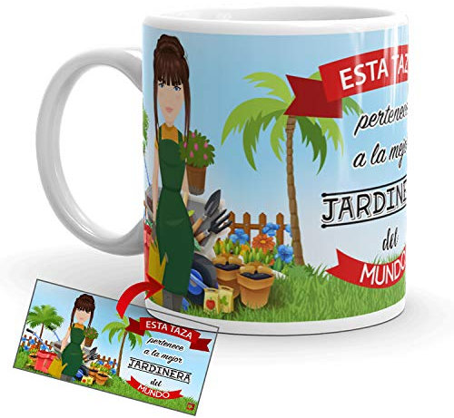 Kembilove Taza de Café de la Mejor Jardinera del Mundo – Taza de Desayuno para la Oficina – Taza de Café y Té para Profesionales – Taza de Cerámica Impresa – Tazas Profesiones de Jardineras