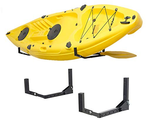 Wallmaster Kayak Storage Hooks Hangers, Adjustable Kayak Garage Storage Rack Wall Mount 1 Set of 2 Heavy Duty Hooks for Canoe, Kayak, Paddle Board, Surfboard, Snowboard