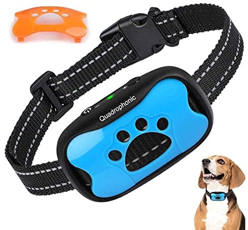 Stop your dog's barking with our advanced anti-bark collar. Rechargeable with sound and vibration technology. 7 sensitivity modes. Adjustable for small, medium, and large dogs. Comes with 2 covers.