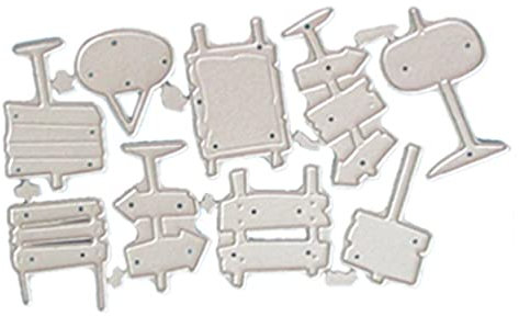 YUSHU Straßenschild Handwerk Kartenherstellung Prägeschablone DIY Druck Kohlenstoffstahl Form für Wegweiser Kartenherstellung Stanzformen für Scrapbooking