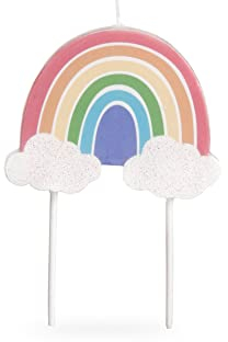 Anniversary House Pastellfarbene Regenbogen-Geburtstagskerze für Kuchen, 1 Stück, mehrfarbig und Glitzer-Finish, Feier, Tortenaufsatz, Dekoration, 12 cm, AHC239