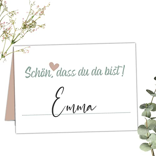 50 schöne Tischkarten Namenskarten zum selbst beschriften Hochzeit |Geburtstag | Konfirmation | Silberhochzeit |Taufe Feier Namensschilder