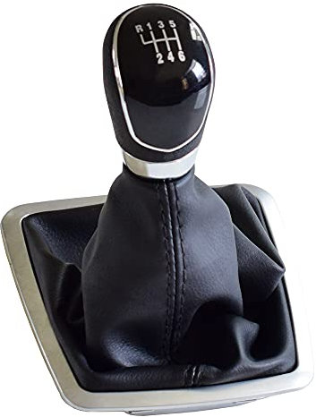 Kit de palanca de cambios manual para F-ord F-ocus MK2 FL MK3 MK4 MK7 Mondeo Kuga Galaxy con puño y marco cromado (6 velocidades-negro)