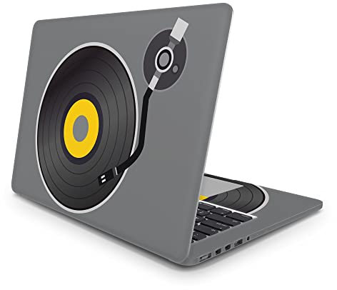 Sticker Master Retro Vinyl Record Player Protection Full Body Skin (Logo Cut) Compatible With Apple MacBook Pro Air 11 12 13 15 Inch Laptop Sticker MacBook Pro 15-inch Touch Bar 2016-17 A1707