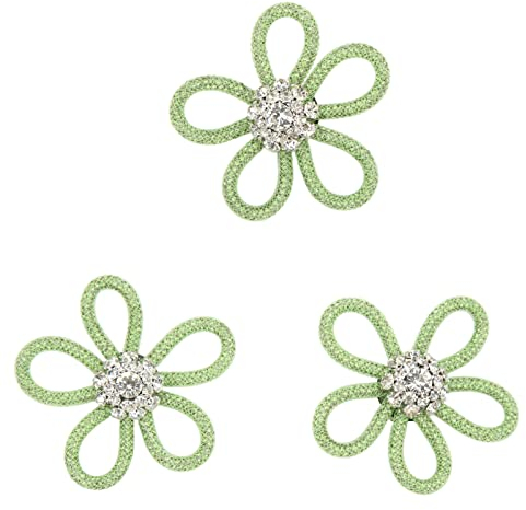 Cyrank Schuhclips, 3 Stück Strass Schuhe Schmuck, Schleifen Schnalle, Dekoration Schuhbrosche Schuhclips für Damen Kleidung Brosche für Schuhe Tasche Hochzeitskleid(Grün)