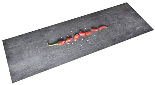 homiuse Küchenbodenmatte Waschbar Pfeffer 60x180 cm Rechteckig Fußmatte Schuhmatte Trendigen Bodenmatte Teppich Flur Läufer rutschfest Ideal für Den Innen- Und Außenbereich Bequem & Langlebig