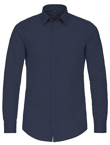 Redmond - Slim Fit - Herren Langarm Hemd, (140130), Größe:XS, Farbe:Blau(19)