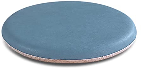 ZIBENE Stuhlkissen Rund 35cm, Sitzkissen Stuhl Dicke Polsterung, Stuhlkissen 35x35 Ohne BäNder, Wasserdicht Leder Sitzpolster Gartenstuhl Outdoor SonnenbestäNdig Keine Notwendigkeit Zu Waschen Blau