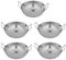 Jazooli Bowl Set - Dinner Set of 5 Stainless Steel Metal Curry Bowls, Balti Dish, Indian Food Serving Dishes with Handles, Kitchen Set Hot or Cold Food, 21cm Diameter Dishes Set