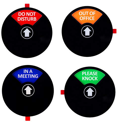 Kichwit Panneau « Do Not Disturb », panneau « Out of Office », « Please Knock », « In a Meeting », panneau de bureau, panneau de conférence pour bureaux, 15,2 cm, noir