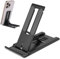 Amaxiu Cell Phone Stand, 6 Speed Foldable Cell Phone Holder Mini Portable Tablet Stand Desktop Mobile Phone Stand Cellphone Cradle Compatible Phone Tablets, Black