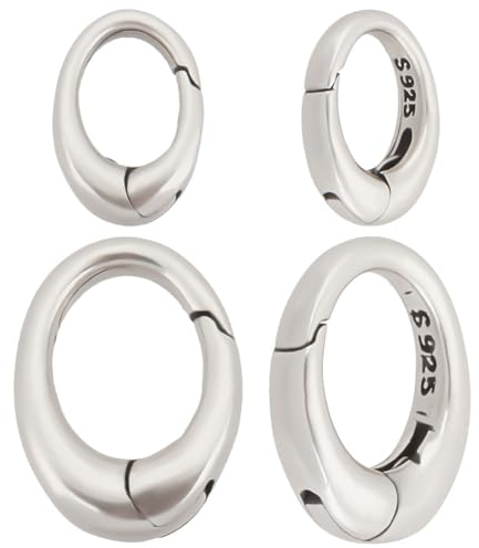 Beebeecraft 1 Box 2 Größen Federverschluss O Ring Sterlingsilber Ovaler Karabiner Karabinerhaken Clip Verschluss Schlüsselanhänger Verbinder Für Die Schmucksuche (6/9.5mm)