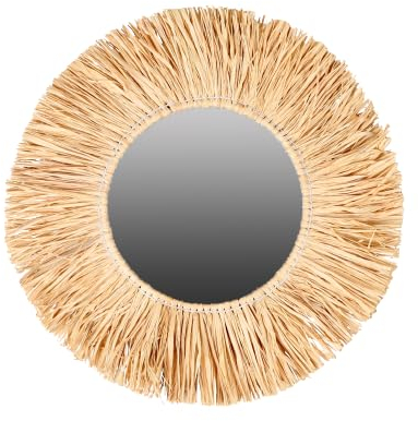 NATURAL LIVING Spiegel MIT FRANSEN AUS Bast Ø 46CM, Beige