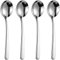 Siaiqiang Large Round Soup Spoons Set,Set of 4 Premium 18/10 Stainless Steel Spoons with Long Handles,7.8 Inch Elegance Tablespoon,Dishwasher Safe,Fine Mirror Polished (Silver)