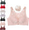 ADTEMP Floral Secrets Comfort Rose Bra, Floral Secret Bra, U Shape Back Front Closure Bra, Front Closure Bra for Women Plus Size (Color : Pink, Size : 34/75C)