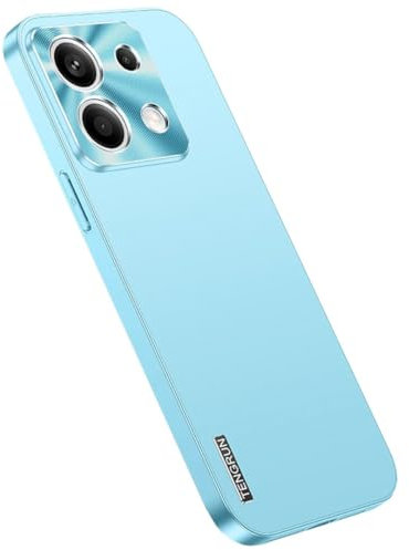 Wigento Für Xiaomi Redmi Note 13 Pro/Poco X6 Feinmattes Metall Design Handy Hülle Cover Case Zubehör Hellblau